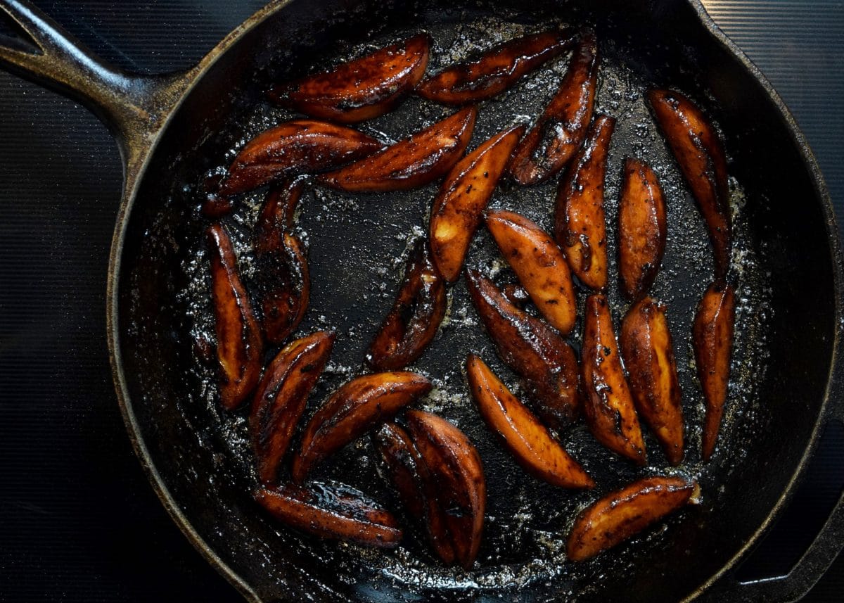 Vegan Brown Butter Brandy Caramelized Pears