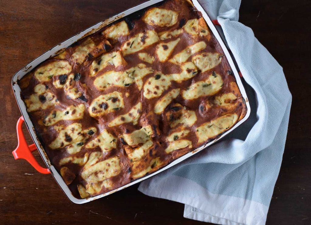 Chipotle Black Bean and Sweet Potato Enchiladas