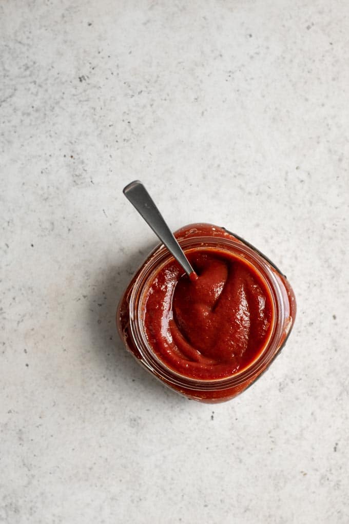 chipotle barbecue sauce in a glass jar