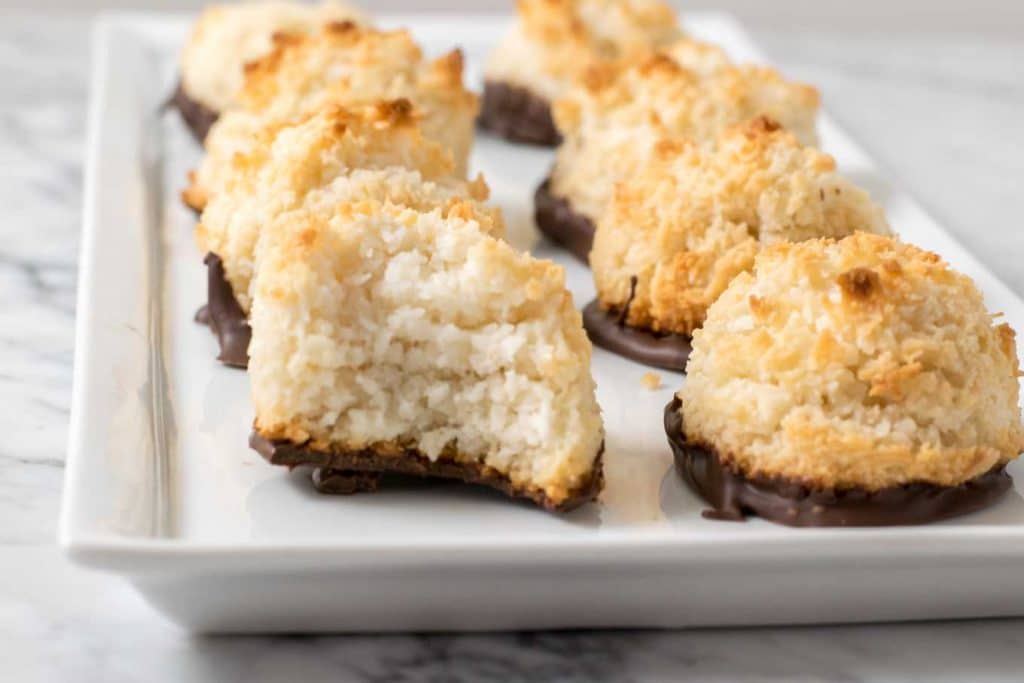 vegan chocolate bottomed coconut macaroons