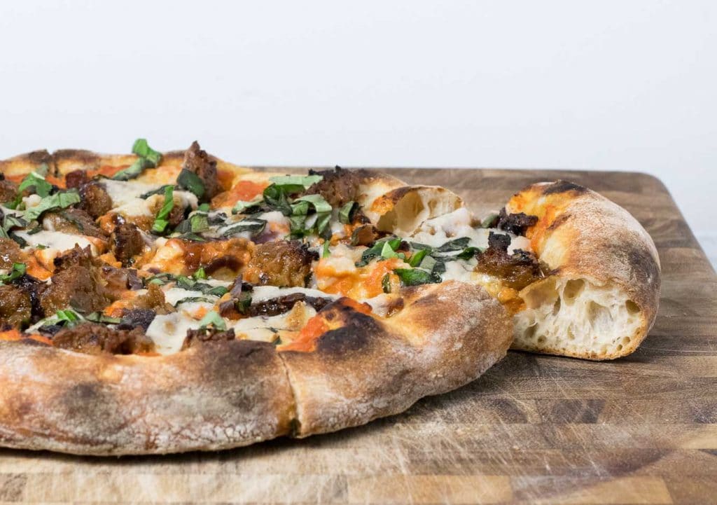 Vegan Cheeseburger Pizza Vodka Sauce Caramelized Onions