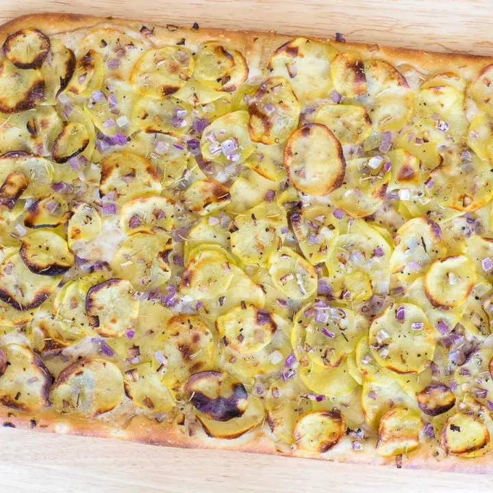 vegan potato pan pizza
