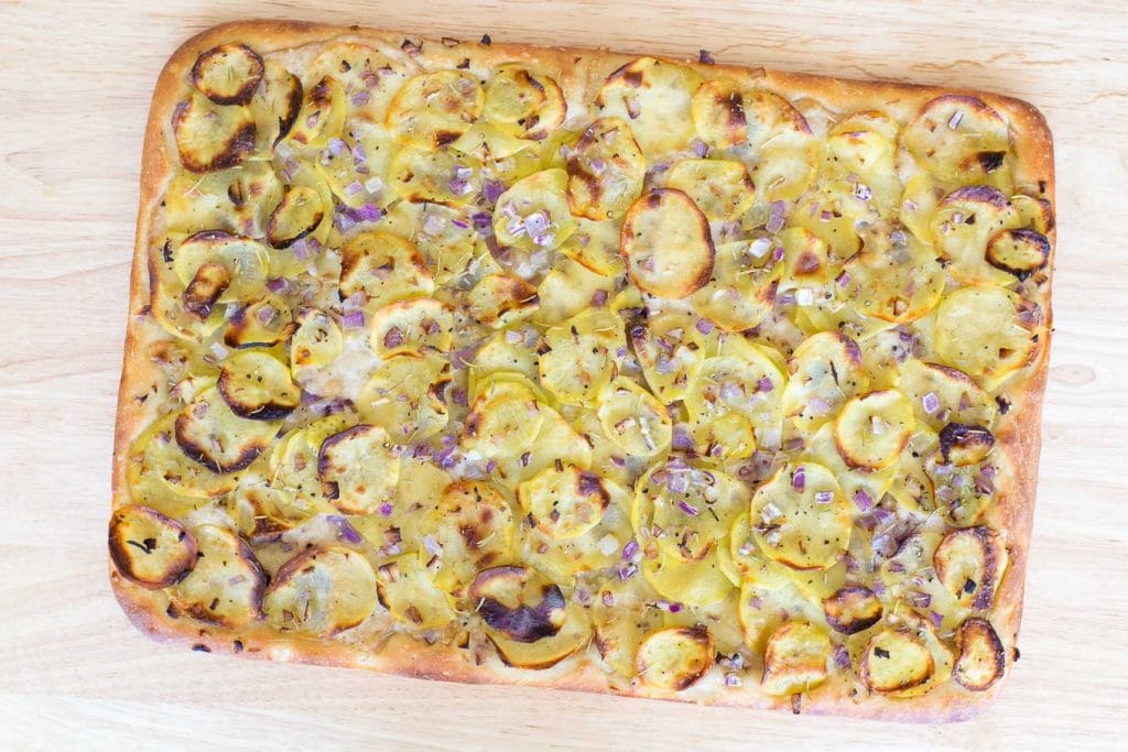 vegan potato pan pizza