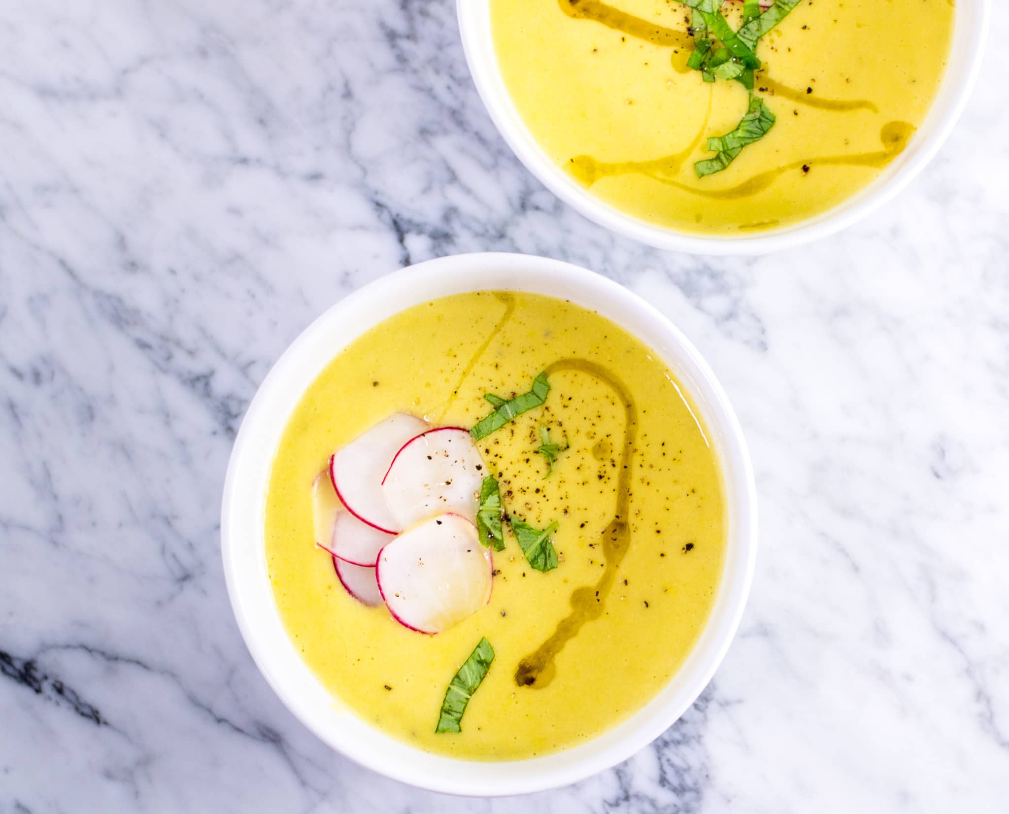 vegan sweet corn veloute