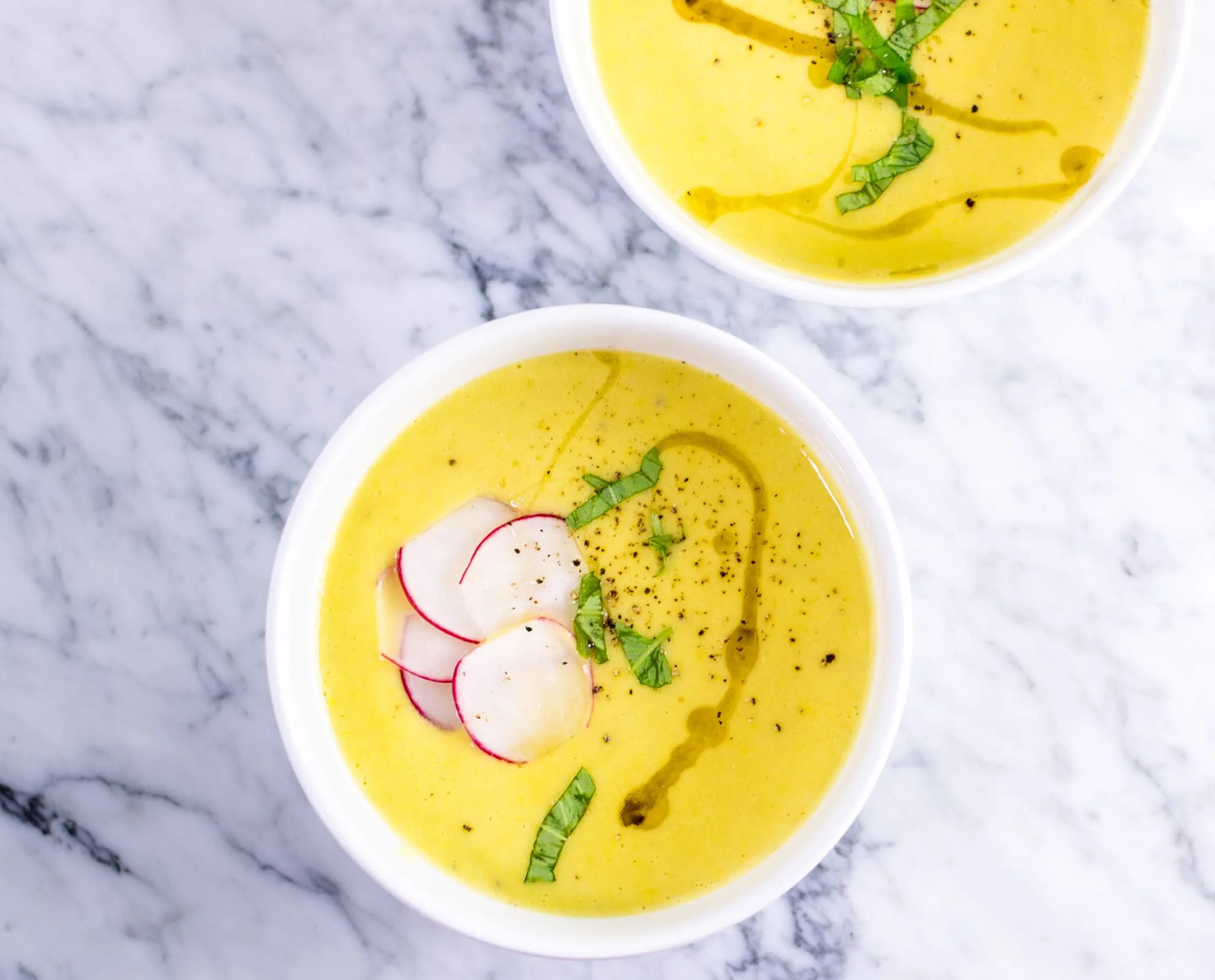 vegan sweet corn veloute