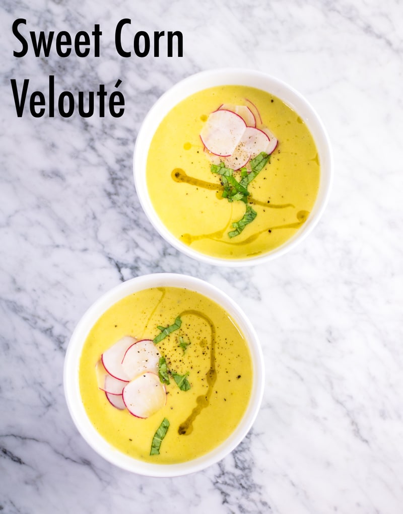 vegan sweet corn veloute