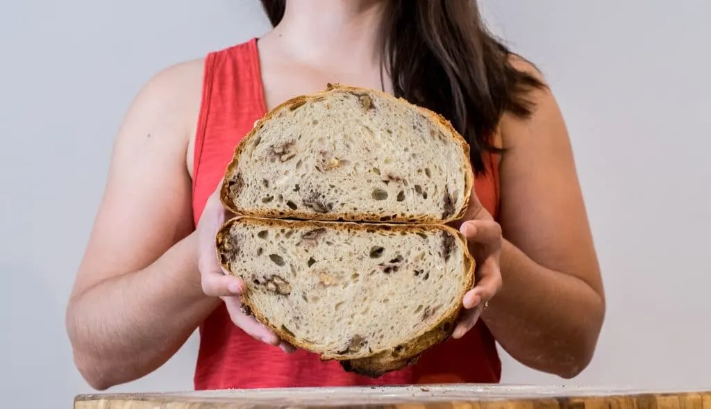 overnight artisan walnut bread