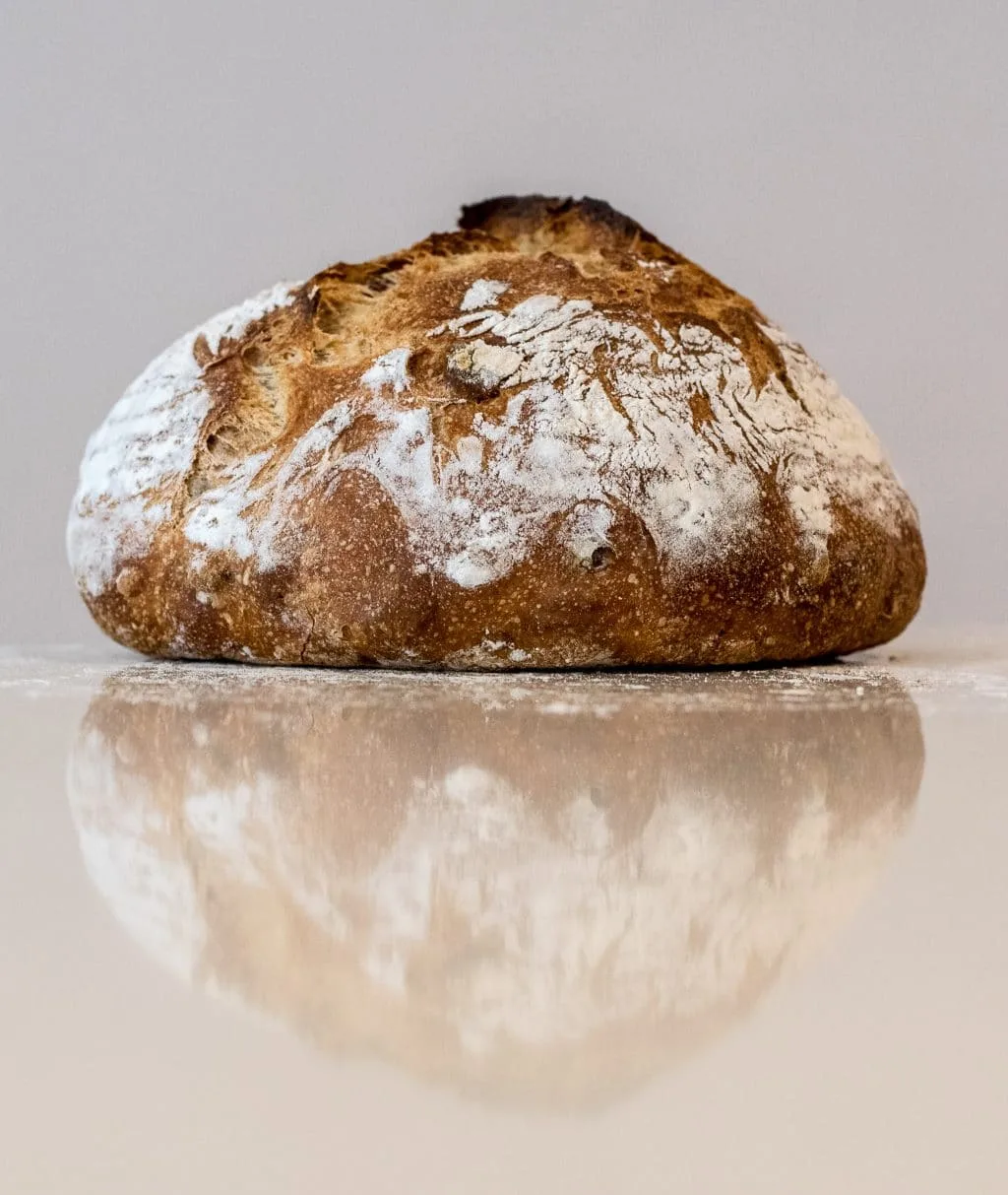 overnight artisan walnut bread