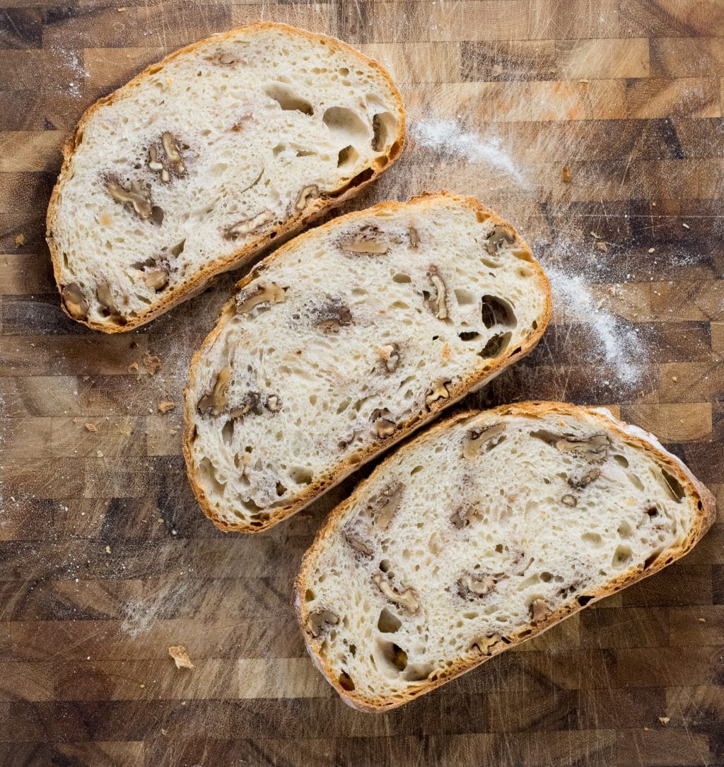 overnight artisan walnut bread