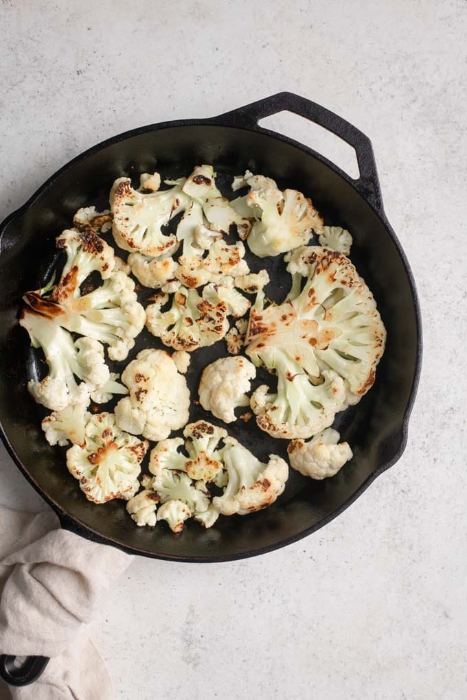 cooked cauliflower for buffalo cauliflower sauce