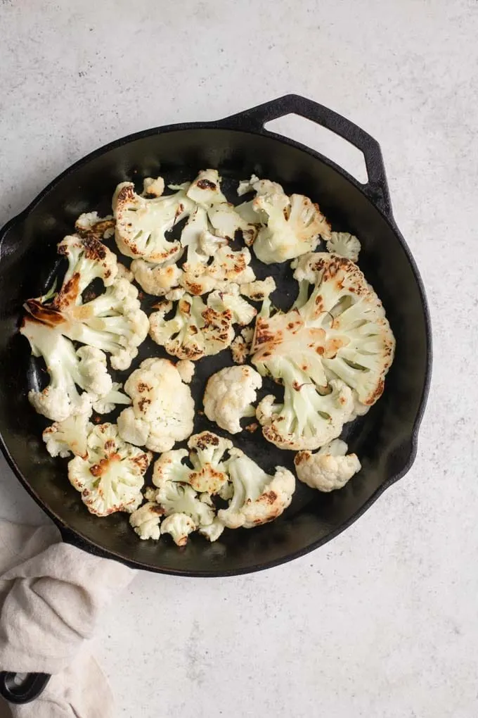 cooked cauliflower for buffalo cauliflower sauce