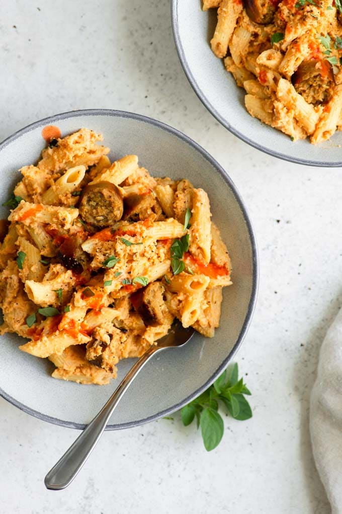 Buffalo Cauliflower Penne • The Curious Chickpea