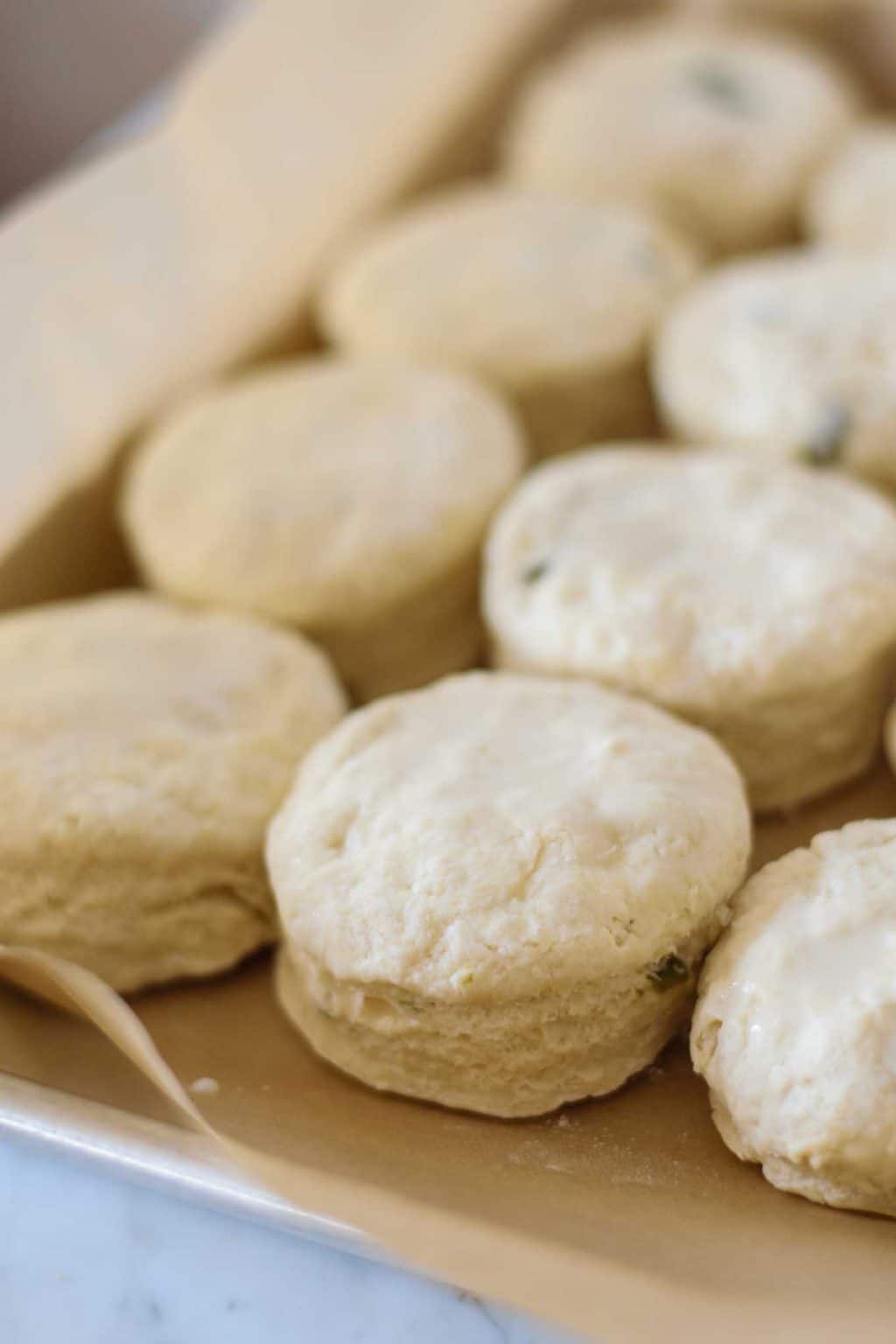 vegan jalapeño cheese biscuits ready to bake