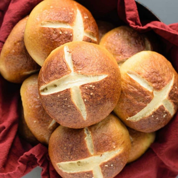 vegan homemade pretzel buns