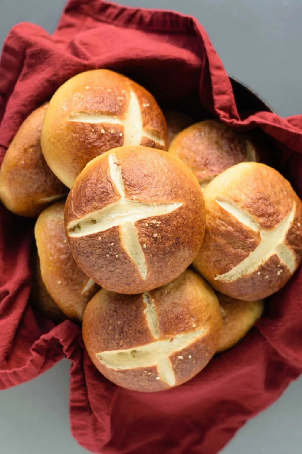 vegan homemade pretzel buns