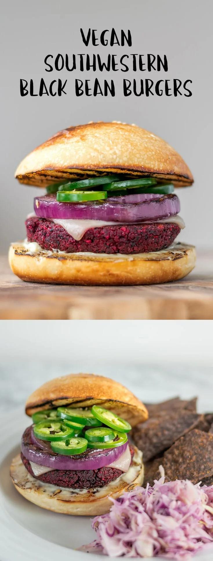 The flavor is amped up in these mouthwatering, spicy vegan southwestern black bean burgers. Super healthy and packed full of good for you ingredients. | thecuriouschickpea.com #vegan #veggieburgers