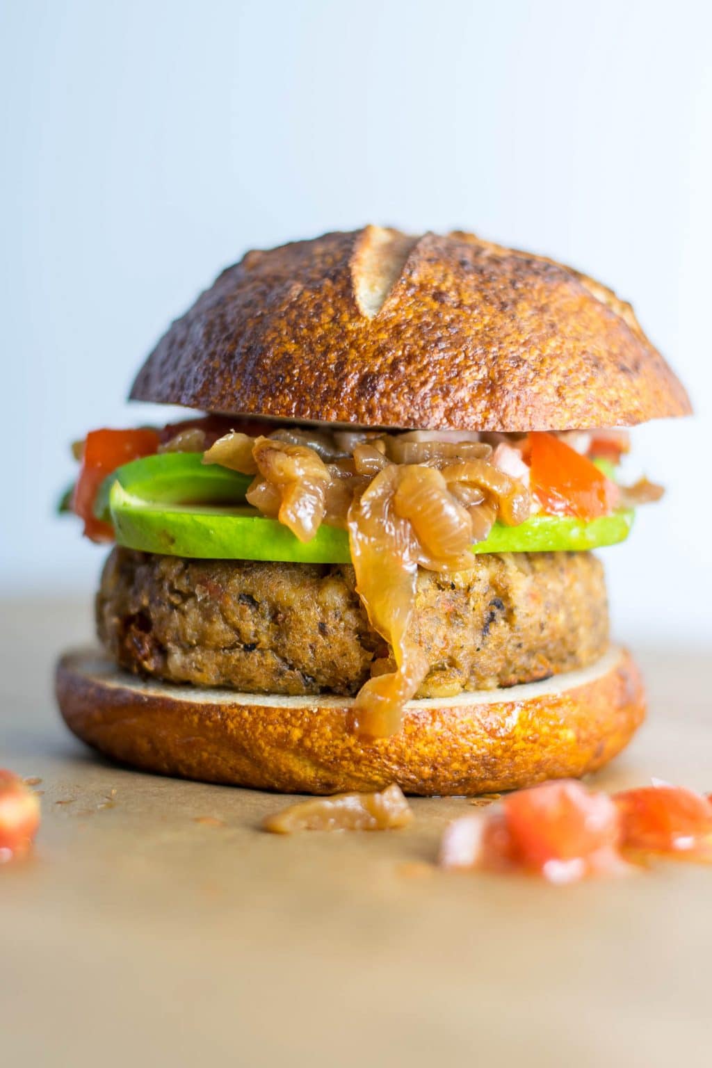 stuffed mediterranean veggie burgers greek marinated tomatoes