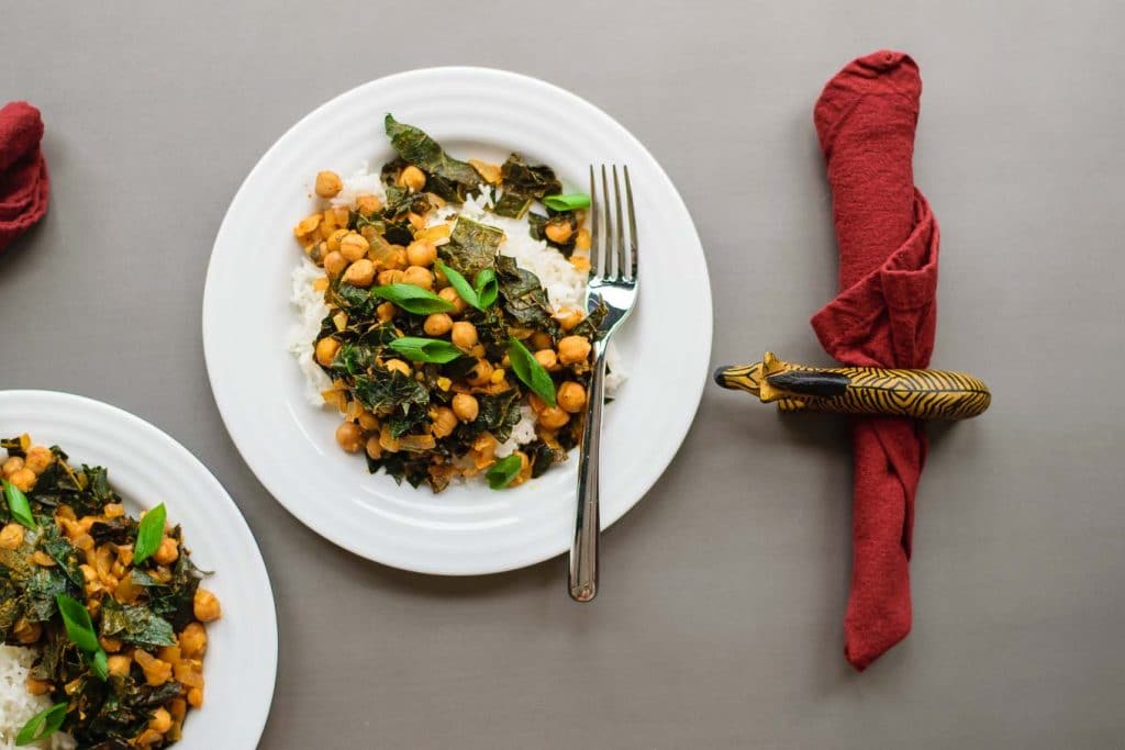 Indian Spiced Chickpeas and Greens • The Curious Chickpea