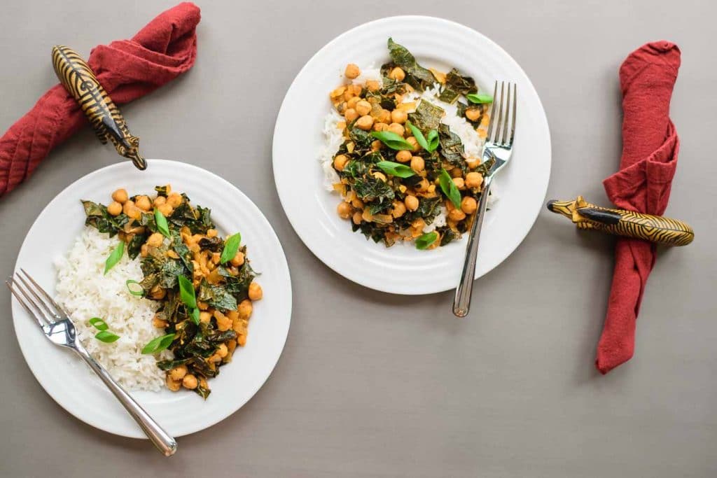 Indian Spiced Chickpeas and Greens • The Curious Chickpea