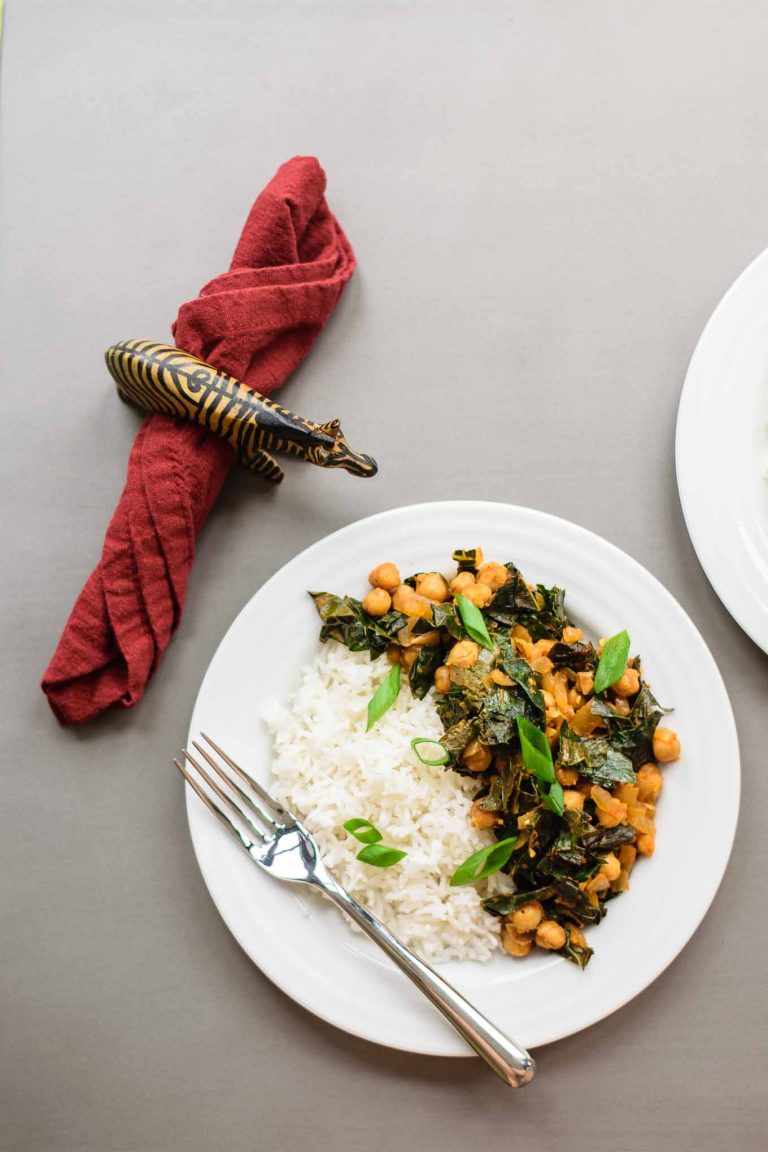 Indian Spiced Chickpeas and Greens • The Curious Chickpea