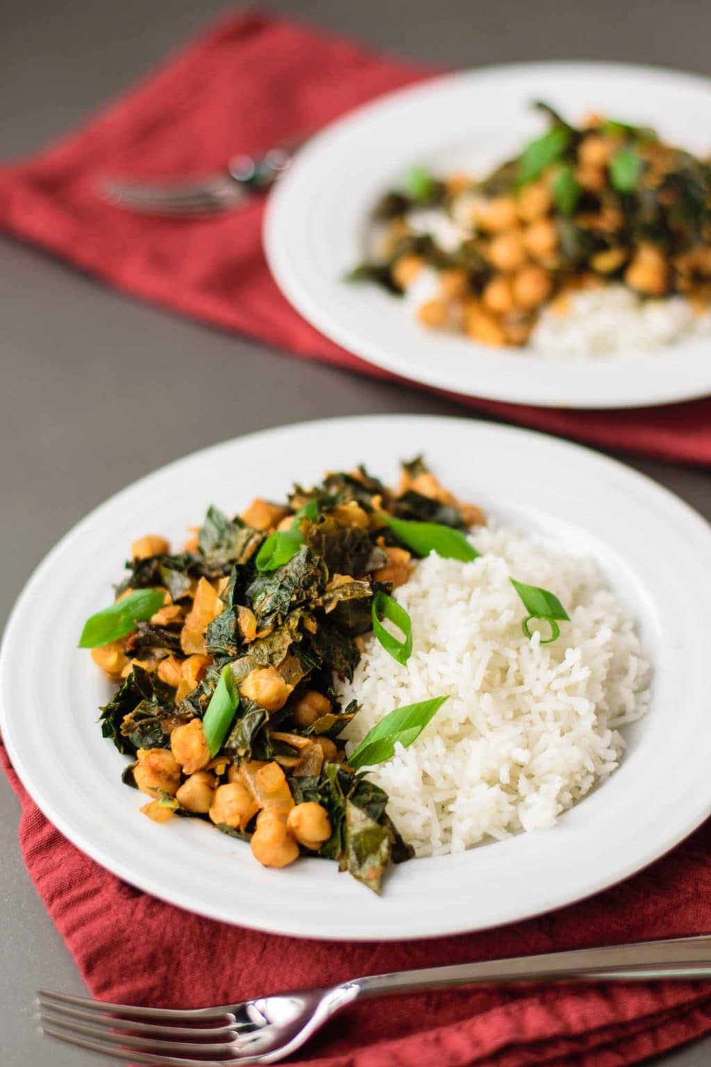 Indian Spiced Chickpeas and Greens • The Curious Chickpea