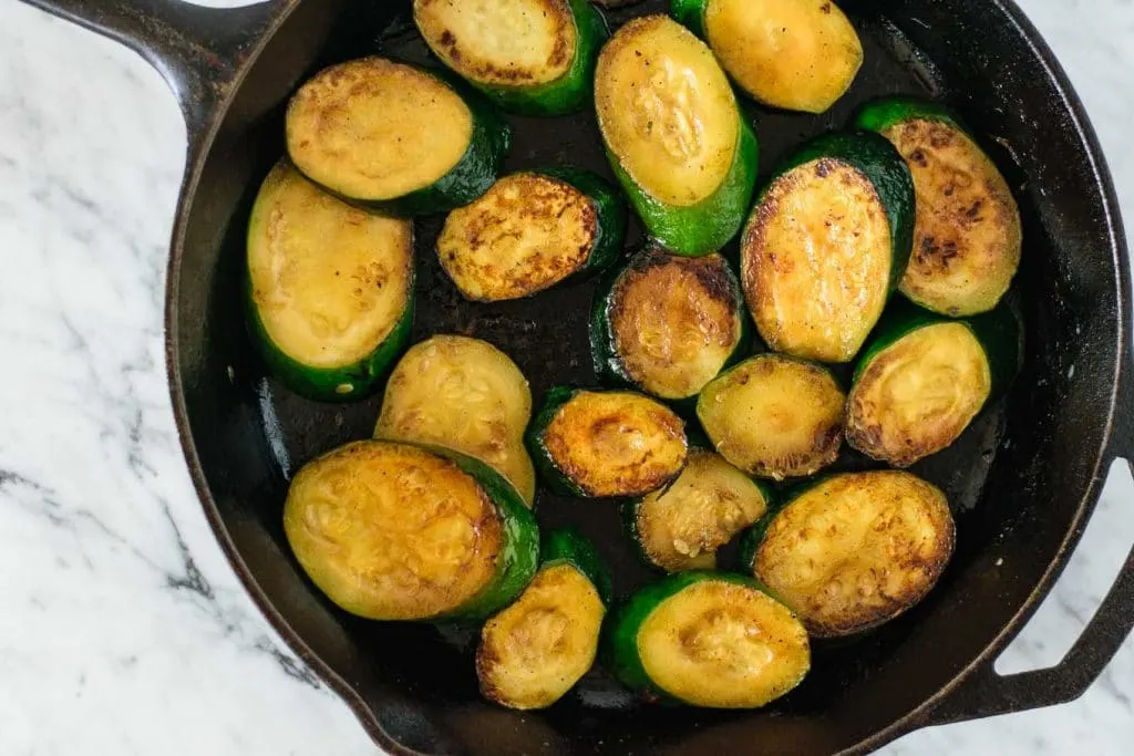 beer braised zucchini