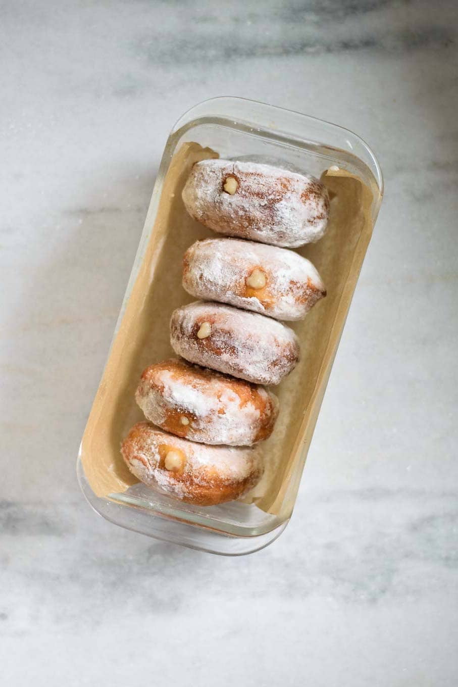 coconut ginger custard filled doughnuts