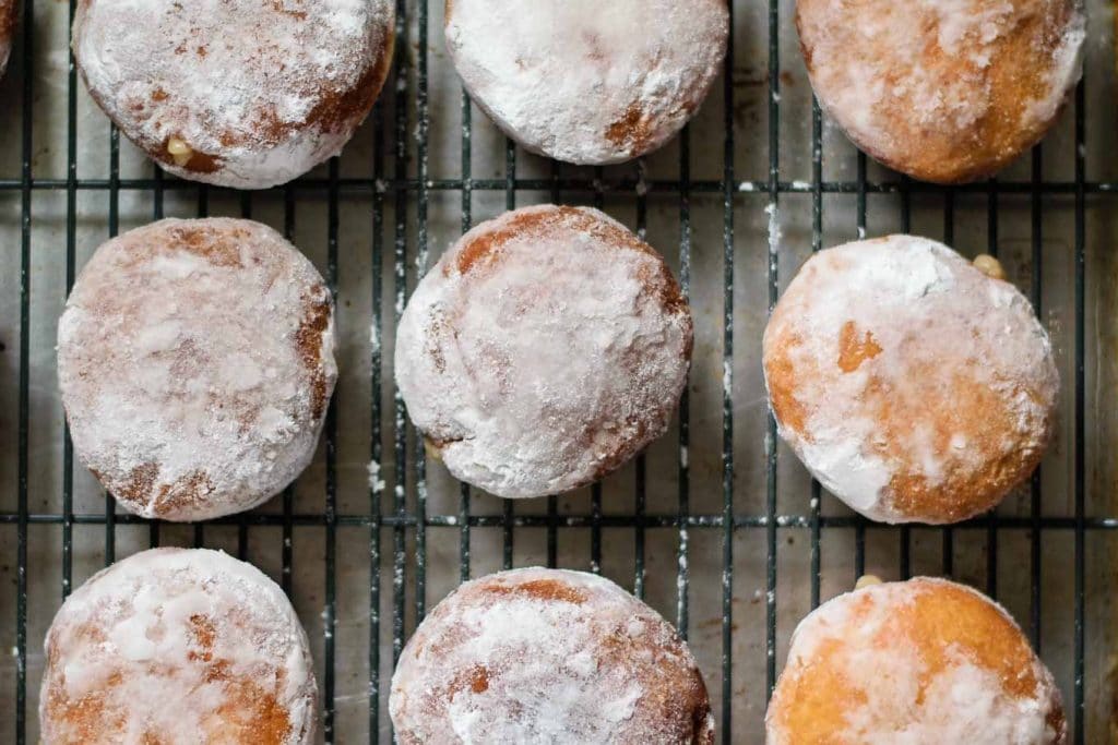 coconut ginger custard filled doughnuts