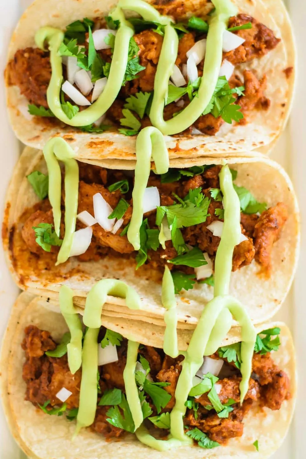 vegan tinga tacos avocado crema