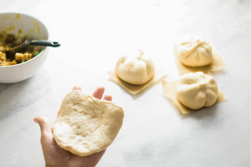 GIF of the process of folding the dough over the filling
