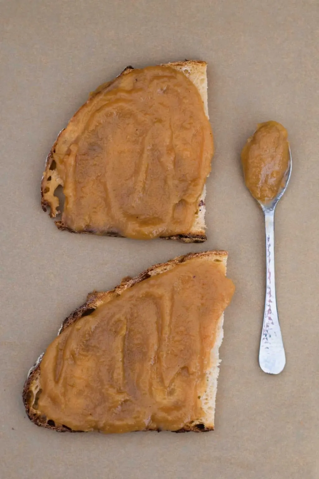 apple butter spread on bread