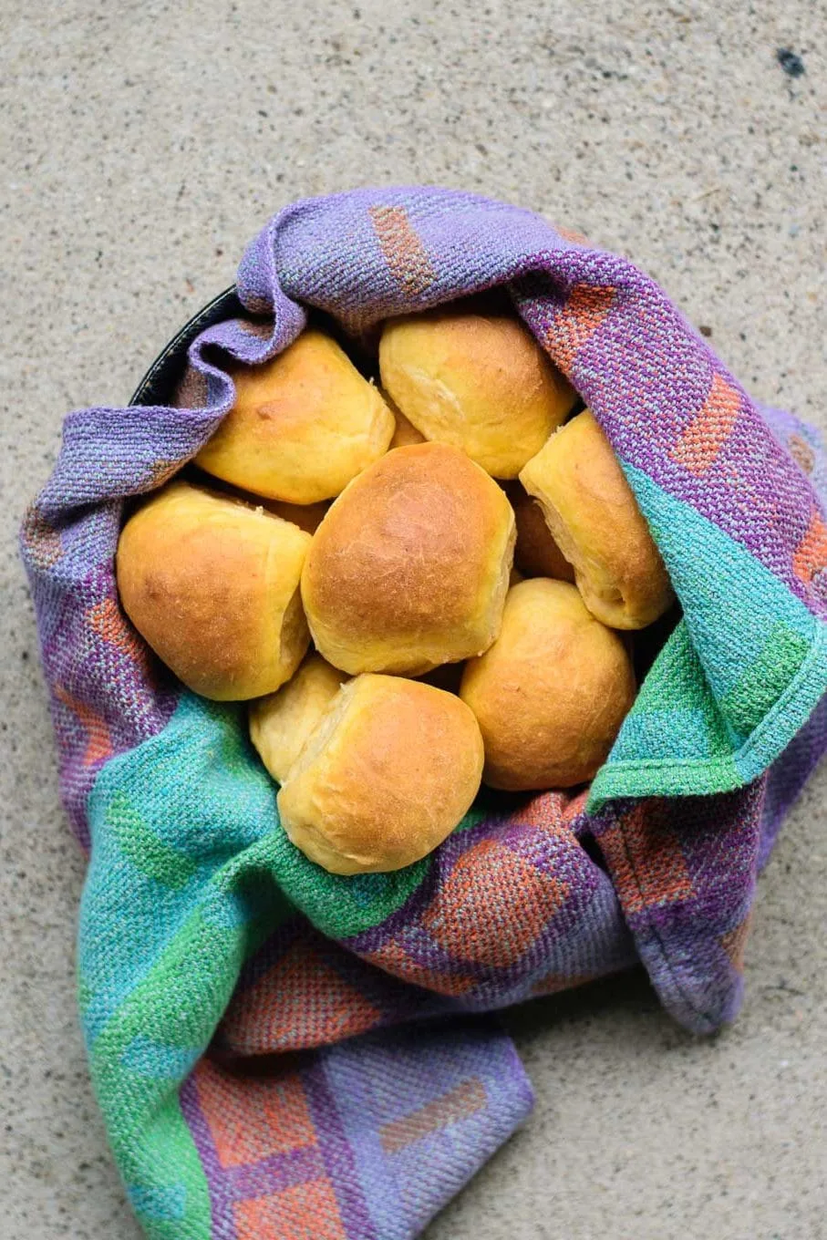 vegan sweet potato rolls in a basket