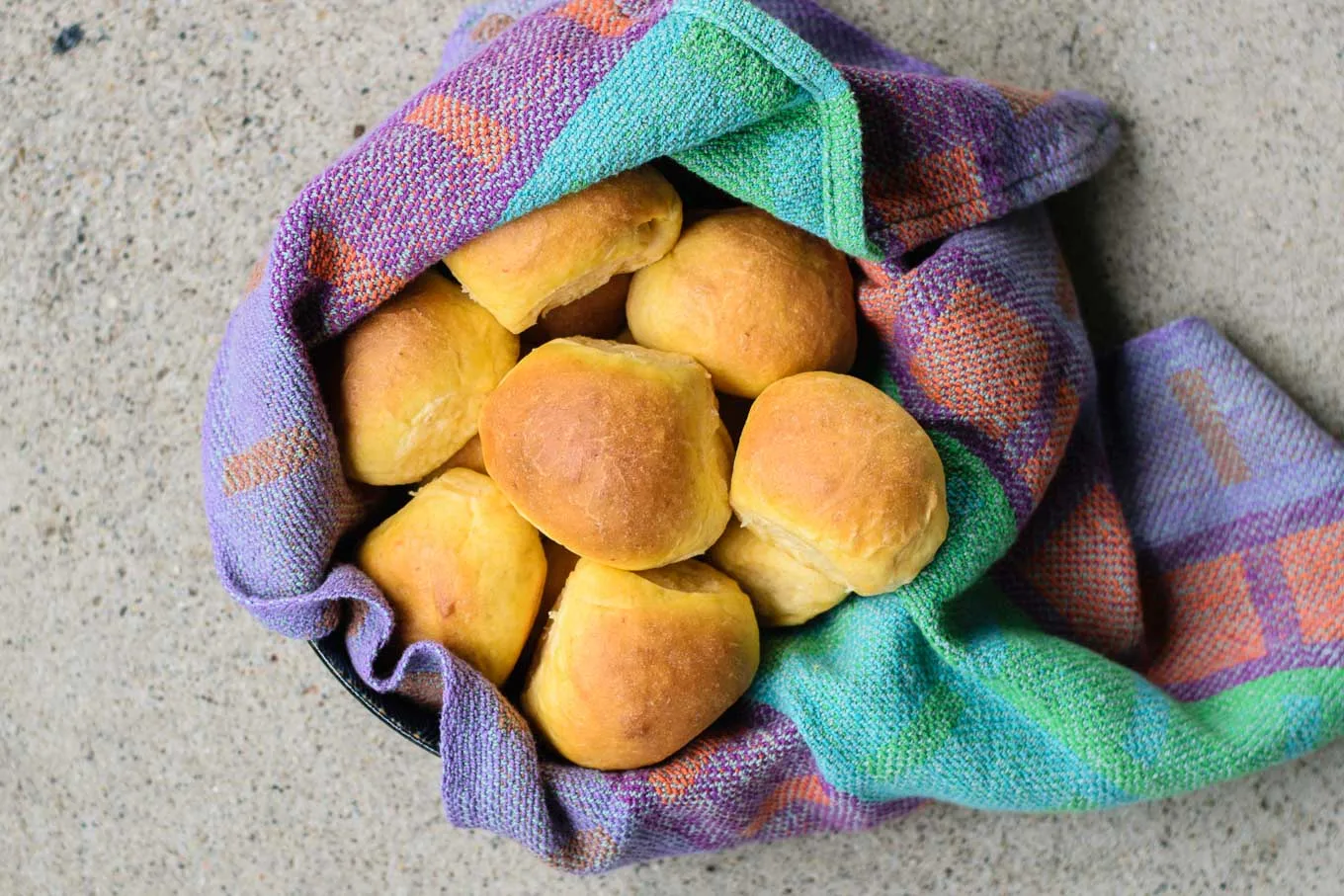 vegan sweet potato rolls in a basket