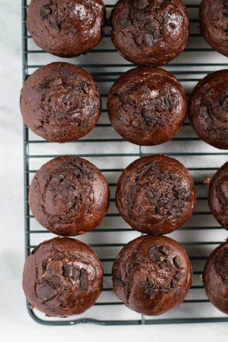 Vegan Double Chocolate Banana Muffins • The Curious Chickpea