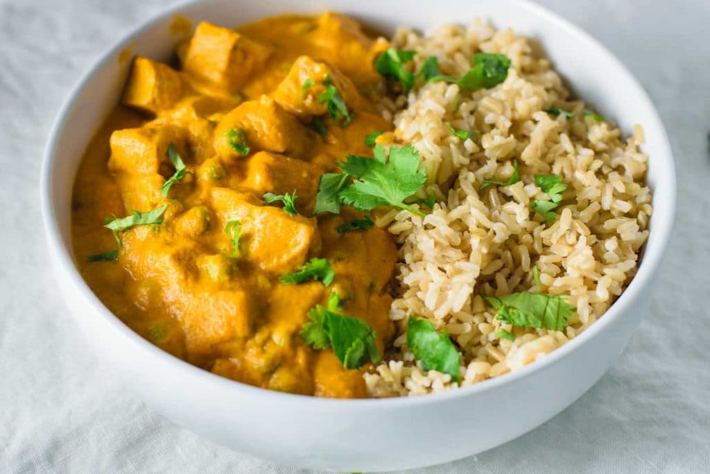 vegan mattar tofu paneer