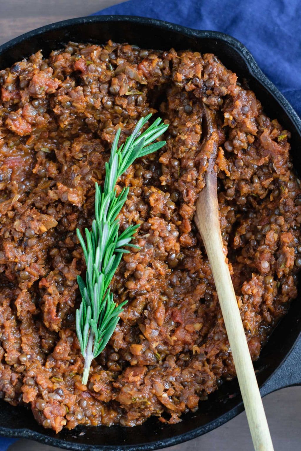 vegan black lentil bolognese