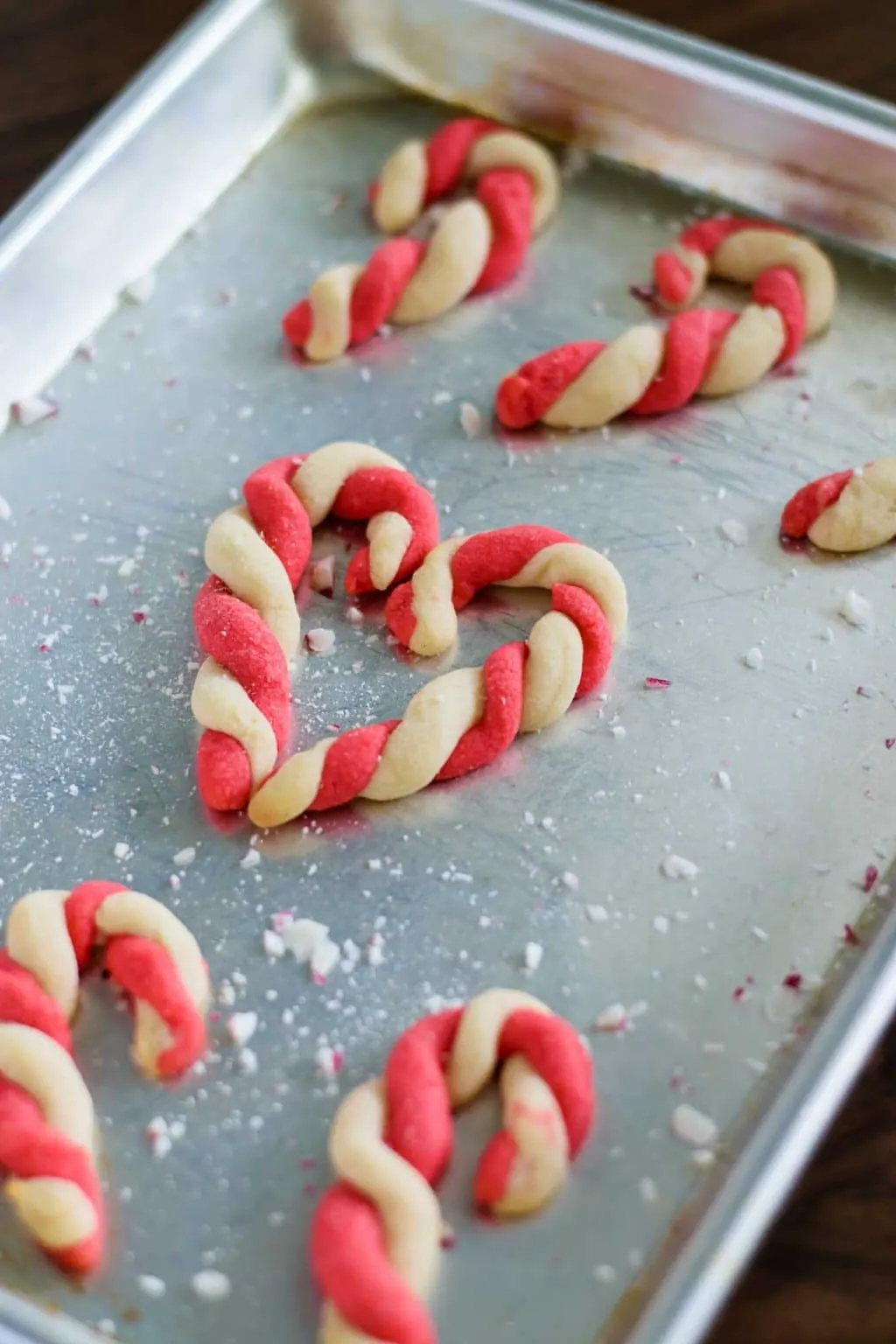 vegan peppermint candy cane cookies