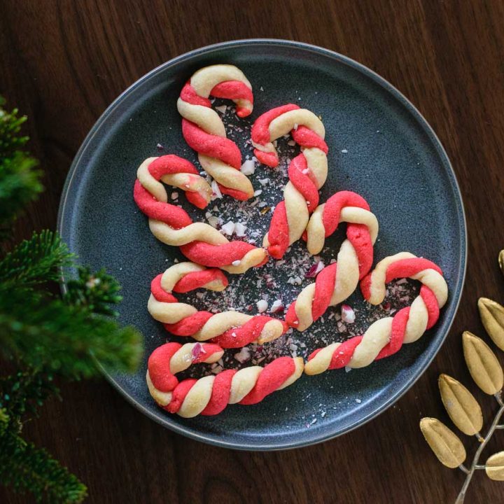 vegan peppermint candy cane cookies