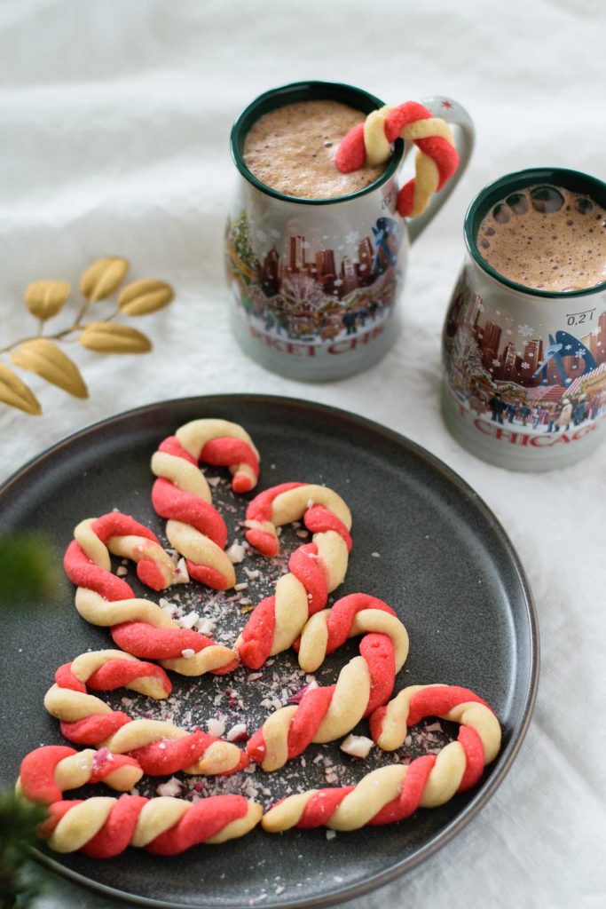 Vegan Peppermint Candy Cane Cookies • The Curious Chickpea