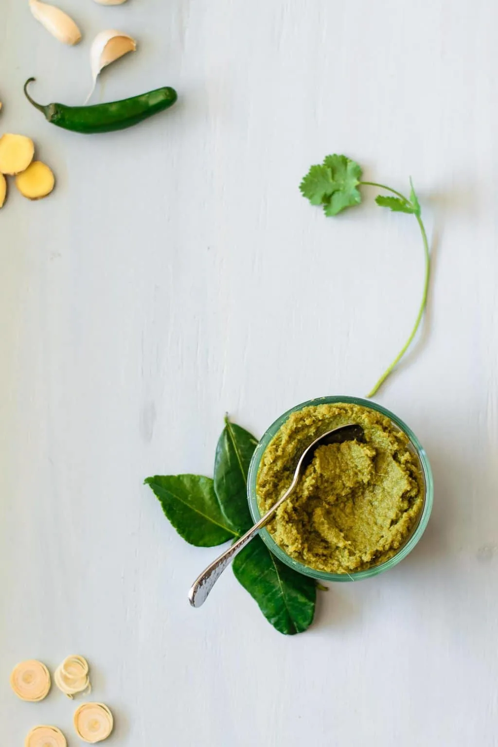 homemade thai green curry paste