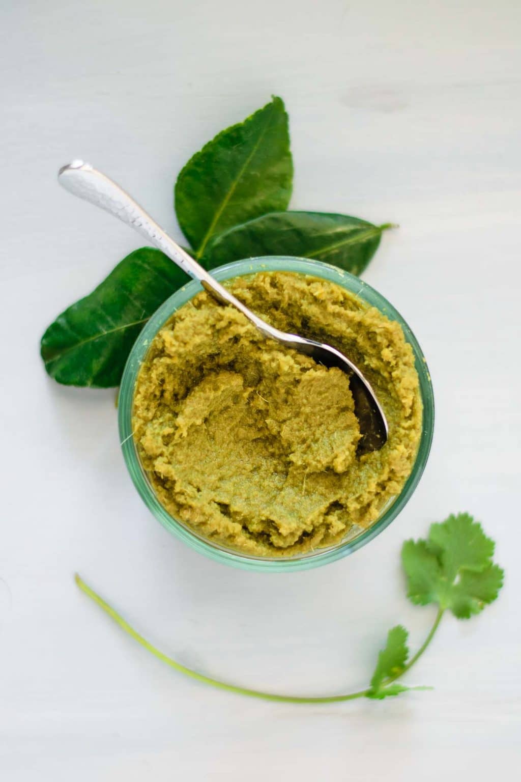 homemade thai green curry paste