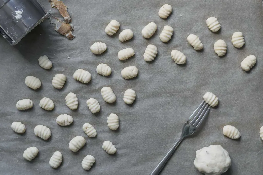 Easy Homemade Vegan Gnocchi, shaped and ready to boil