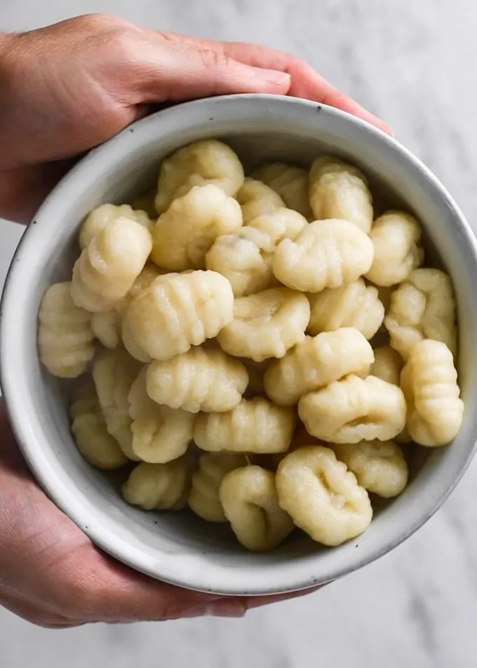 bowl of cooked gnocchi