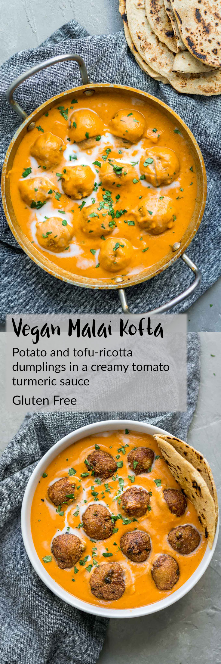 Vegan Malai Kofta: Indian dumplings in a curry tomato cream sauce | A vegan and naturally gluten free recipe. Enjoy with Indian flatbread or basmati rice.| thecuriouschickpea.com #vegan #veganrecipe #Indianfood #glutenfree