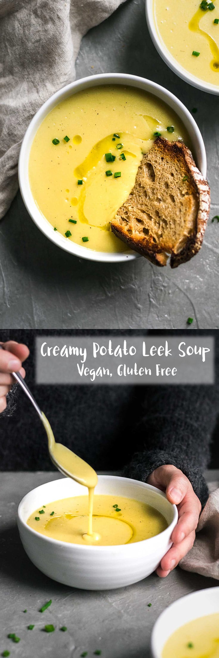 Vegan Potato Leek Soup | This deliciously creamy and flavorful potato leek soup is so easy to make, with just 12 pantry-friendly ingredients, it's ready in just 35 mostly hands off minutes! Naturally gluten free. | thecuriouschickpea.com #vegan #soup #veganrecipes