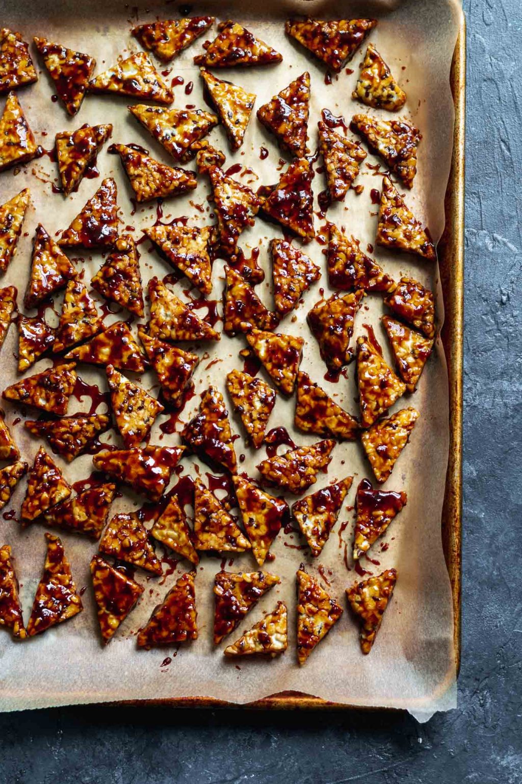 hoisin glazed tempeh ready to bake