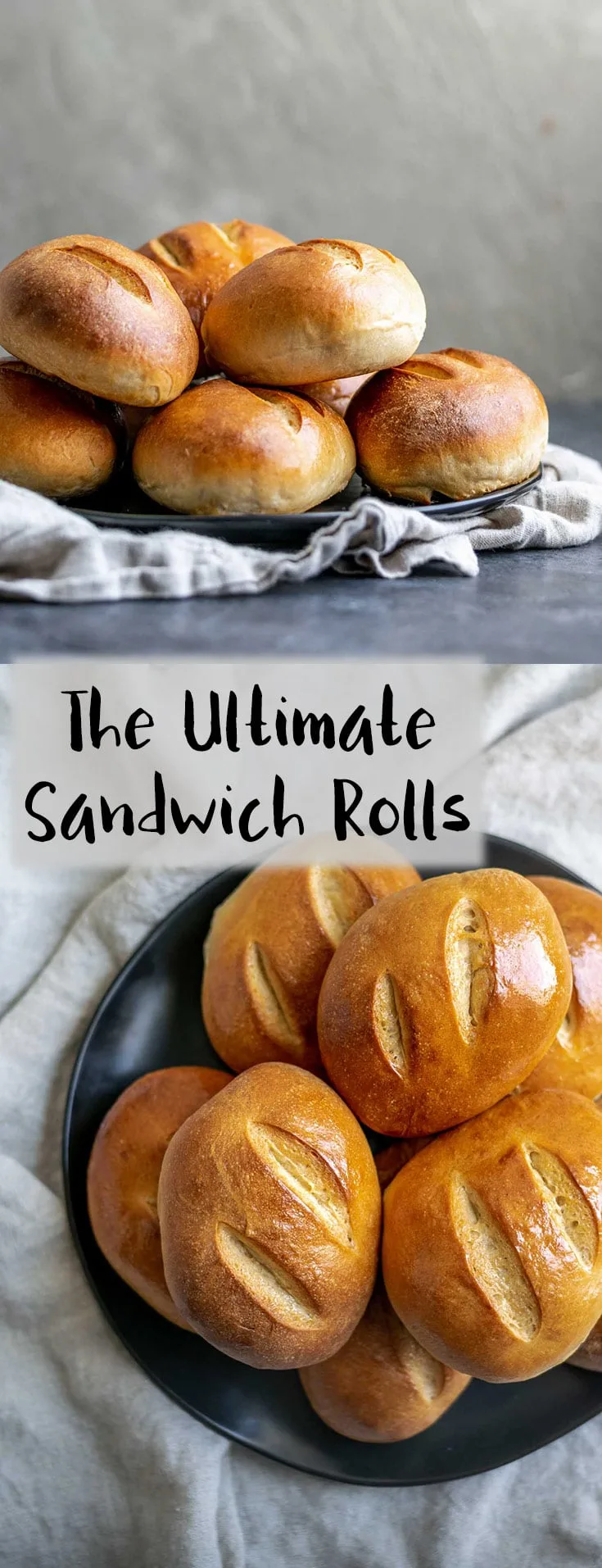 A soft and slightly crusty bread perfect for stuffing with your favorite sandwich fillings. A lightly enriched dough, these ultimate homemade sandwich rolls make great tortas, banh mi, subs, and more! | thecuriouschickpea.com