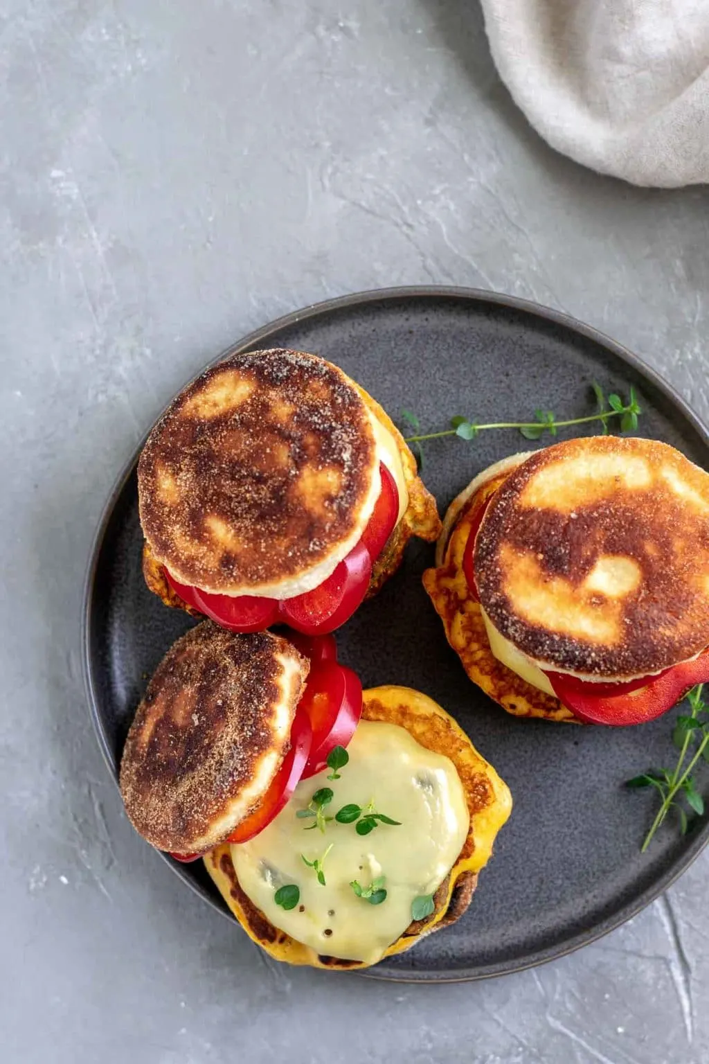 vegan breakfast egg and sausage muffins top view