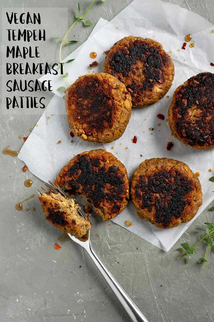 These toothsome maple sage tempeh sausage patties are perfect for your vegan breakfast or brunch. Enjoy with toast, a tofu scramble, and some homestyle potatoes, or use them in a breakfast sandwich! They're easy to make and super delicious! | thecuriouschickpea.com #vegan #veganbrunch #vegansausage #tempeh