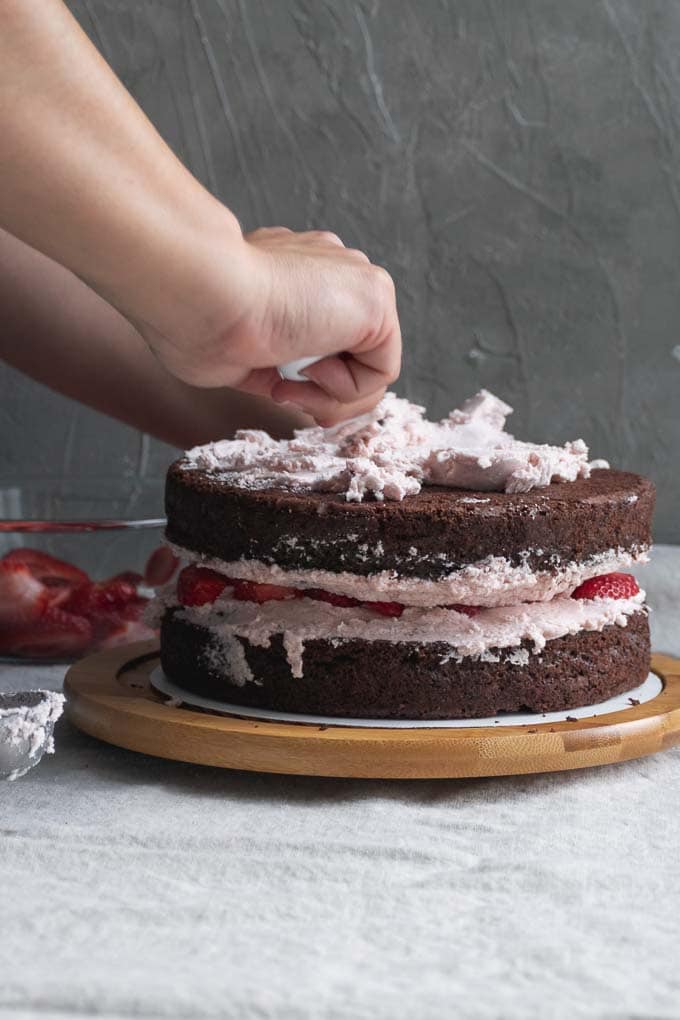 Vegan Aquafaba Strawberry Italian Meringue Buttercream  - 81